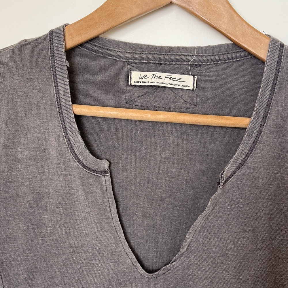 We The Free Slate Gray V-Neck Tee - Picture 2 of 7